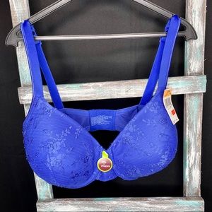 NWT Playtex 38DD Navy/Satin Bra